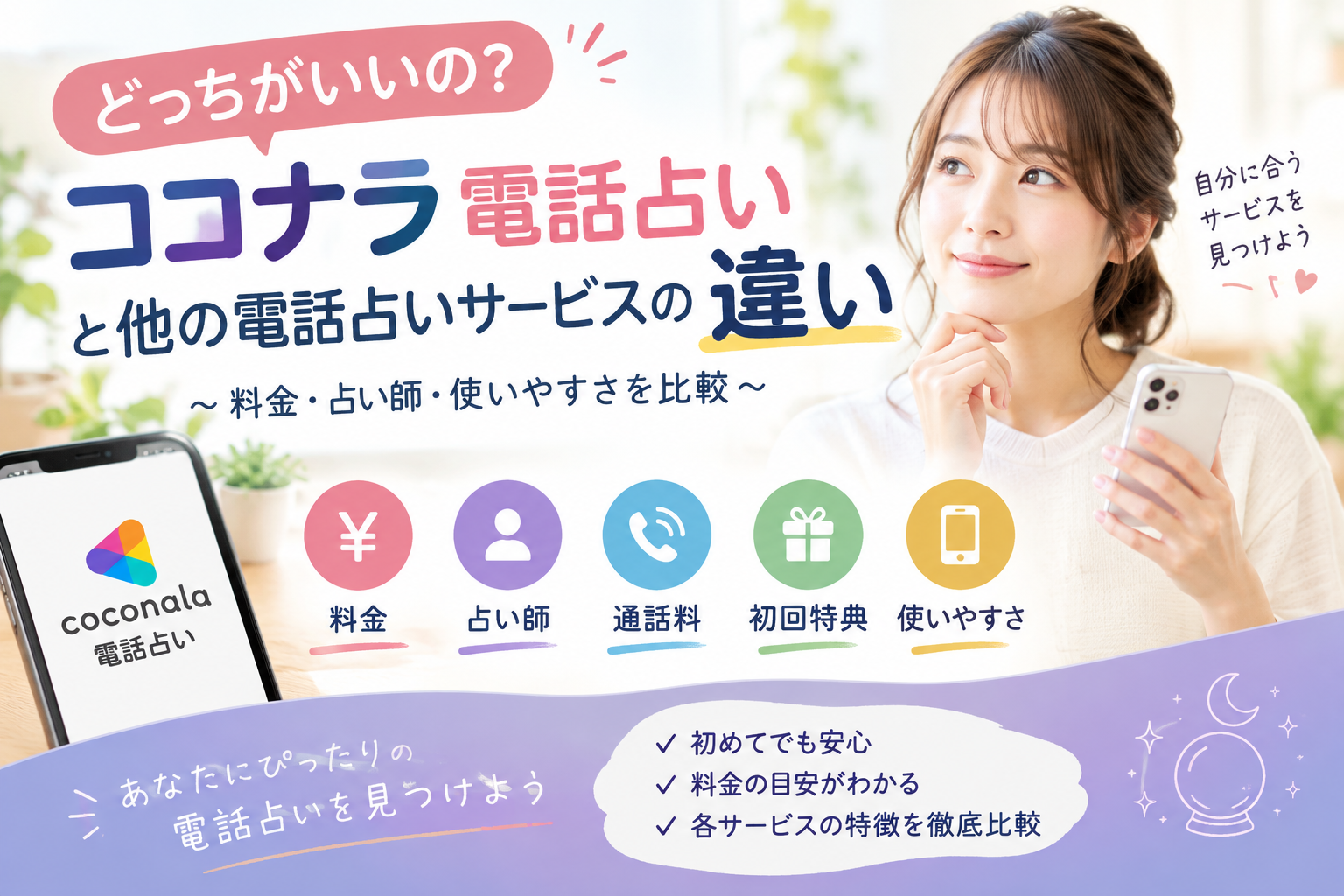 ココナラ電話占いと他の電話占いサービスの違い