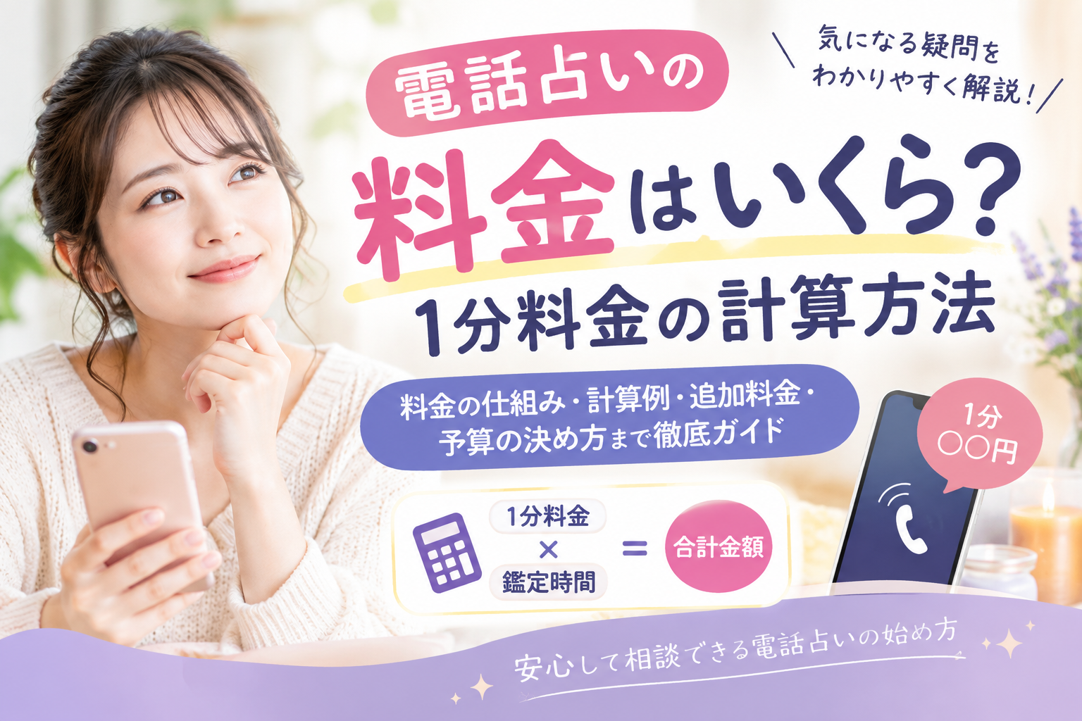 電話占いの料金はいくら？1分料金の計算方法と初心者向け料金ガイド