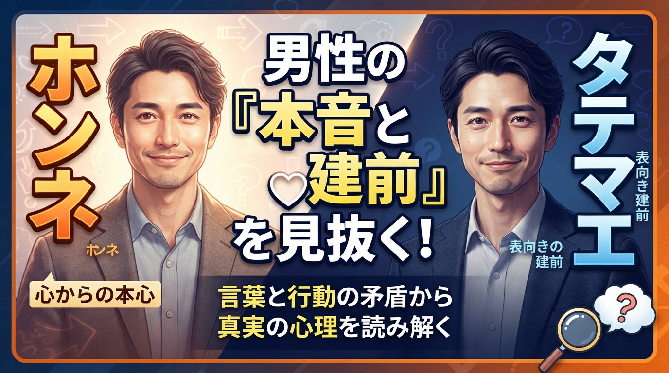 男性の「本音と建前」を見抜くポイントとは？言葉と行動から心理を読み解く方法